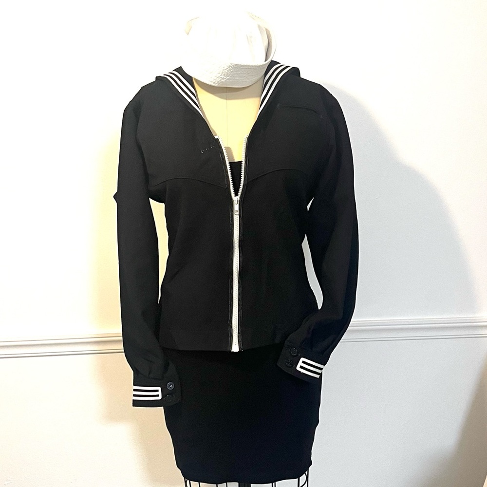 Vintage wool sailor jacket with little white sailor cap
